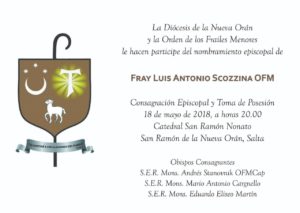 Nuevo Obispo de Orán   Fr Luis Scozzina ofm